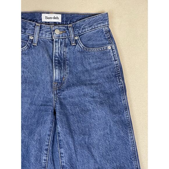 Sun Deh Jeans Womens 0 Blue‎ Wide Leg High Rise Relaxed Fit City 90s Denim - Picture 3 of 13